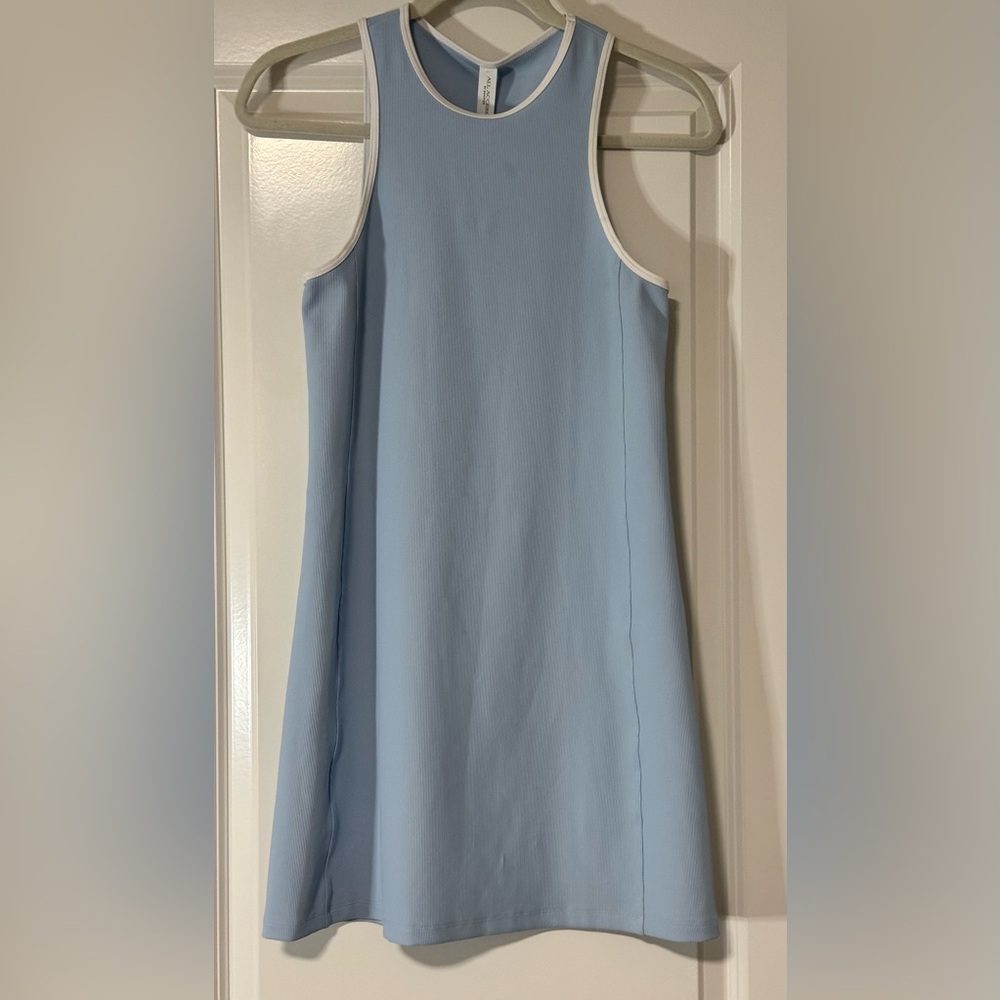 Bandier Small Petite Tennis Sleeveless Sport Rib dress Lite Blue